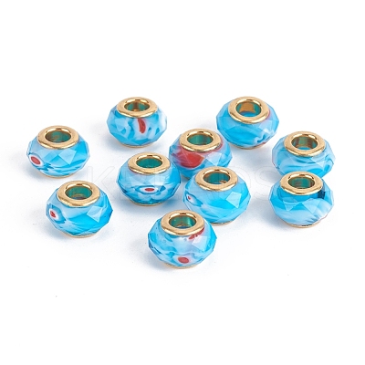 Faceted Glass European Beads GPDL-E004-03A-1