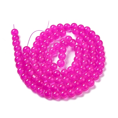 Baking Paint Imitation Jade Glass Round Bead Strands X1-DGLA-Q021-8mm-28-1