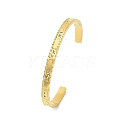 304 Stainless Steel Cuff Bangles BJEW-P348-02F-G-1