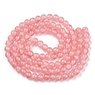 Baking Paint Crackle Glass Bead Strands DGLA-Q023-8mm-YS9-A-1