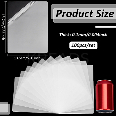 100Pcs Plastic Laminating Pouch Film Photo Protecting Sheets AJEW-WH0606-55I-1