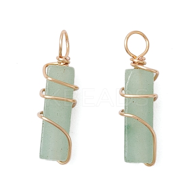 20Pcs 10 Styles Natural Mixed Stone Copper Wire Wrapped Pendants PALLOY-JF03976-1