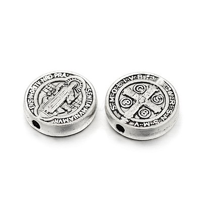 Tibetan Style Alloy Flat Round Beads LS-X-TIBEB-E072-02AS-RS-1