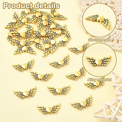 30Pcs Tibetan Style Alloy Angeltee Beads TIBEB-YW0001-32AG-1