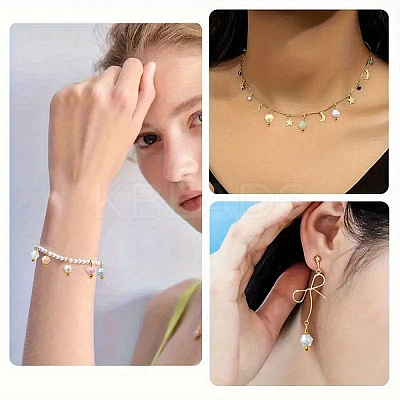 100Pcs 10 Colors Glass Pendants PALLOY-YW00100-1