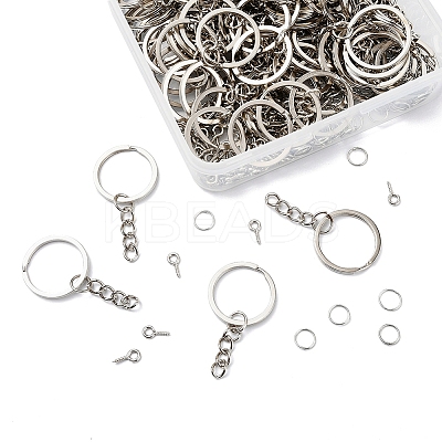 300Pcs 3 Style DIY 25mm Keychain Clasps Set DIY-YW0002-05P-1