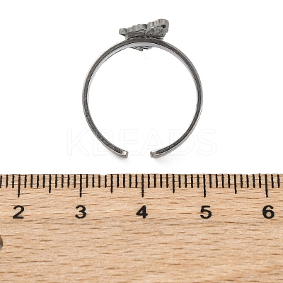201 Stainless Steel Open Cuff Rings for Women RJEW-F172-01P-1