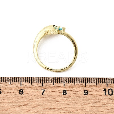 Brass Micro Pave Cubic Zirconia Cuff Rings for Women RJEW-K312-01A-G-1