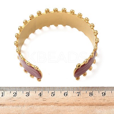 304 Stainless Steel Enamel Cuff Bangles for Women LS-BJEW-F518-03C-G-1
