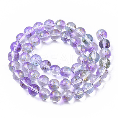Transparent Spray Painted Glass Bead Strands GLAA-N035-03C-B05-1