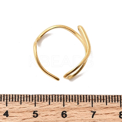 304 Stainless Steel Open Cuff Rings for Women RJEW-K313-13G-1