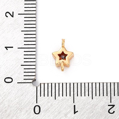 Brass Cubic Zirconia Star Connector Charms KK-Z084-11G-02-1