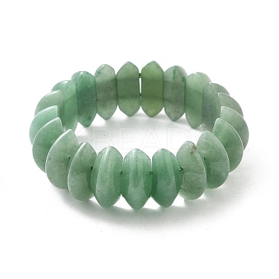 Bicone Natural Green Aventurine Beads Stretch Bracelets for Women Men BJEW-C097-05D-1