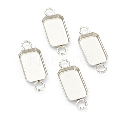 Tarnish Resistant 201 Stainless Steel Cabochon Connector Settings STAS-H143-23P-1