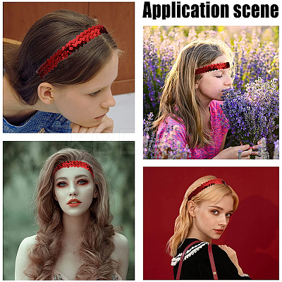 Wide Stretch Sparkling Headband OHAR-WH0001-07D-1