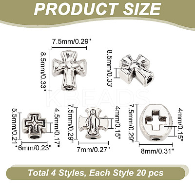 8 bags 4 styles Tibetan Style Alloy Beads FIND-AR0004-86-1