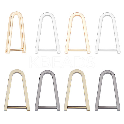 8Pcs 4 Colors Alloy D-Rings with Screw Shackle FIND-WR0005-84-1