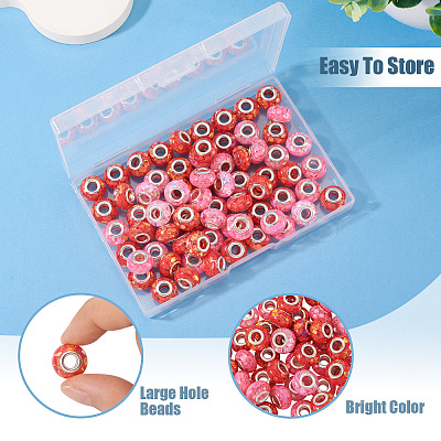 70Pcs 7 Colors Transparent Resin Rondelle European Beads RESI-TA0004-82-1