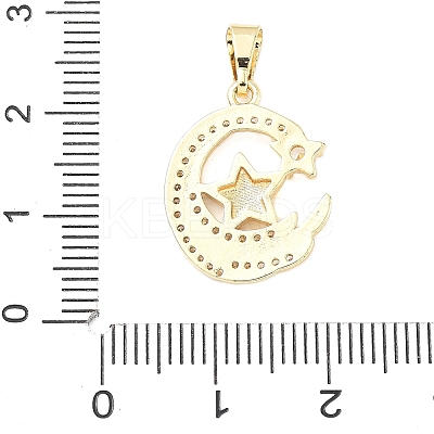 Brass Micro Pave Cubic Zirconia Pendants KK-D357-16F-G-1