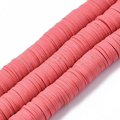 Flat Round Handmade Polymer Clay Beads CLAY-R067-12mm-14-1