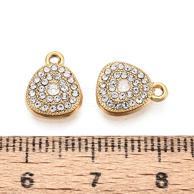 304 Stainless Steel Rhinestone Charms STAS-N110-37G-1