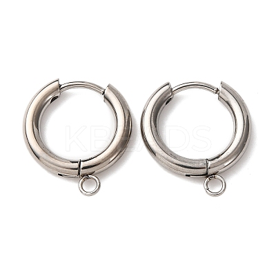 201 Stainless Steel Hoop Earring Findings STAS-D379-05D-P-1