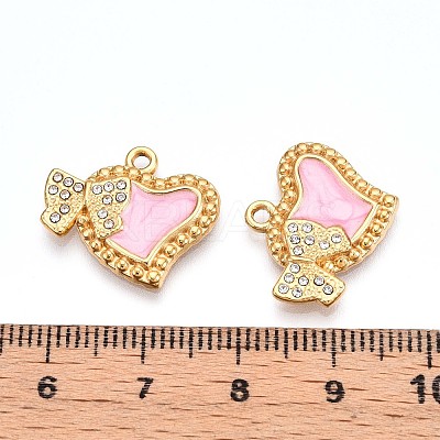 304 Stainless Steel Enamel Rhinestone Pendants STAS-T064-51-1