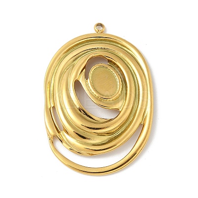 304 Stainless Steel Pendant Cabochon Settings STAS-L293-01G-1