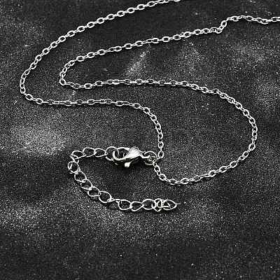Non-Tarnish 304 Stainless Steel Cable Chain Necklace X-STAS-T040-PJ204-70-1