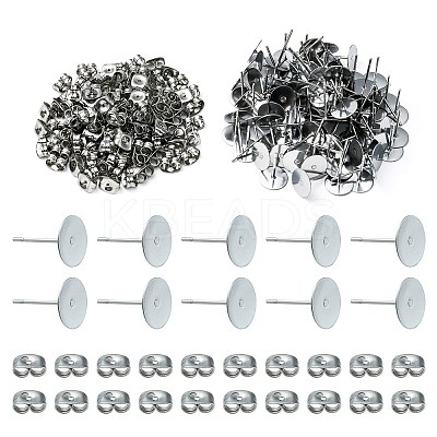 100Pcs 304 Stainless Steel Stud Earring Findings STAS-YW0001-43C-1