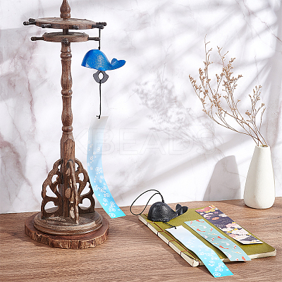 2Pcs 2 Style Japanese Cast Iron Bell Wind Chimes HJEW-BC0001-47D-1