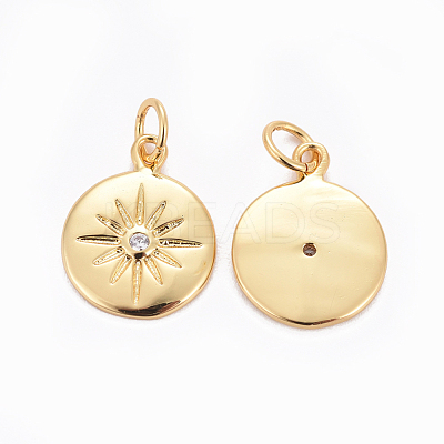 Brass Charms X-ZIRC-L070-63G-1