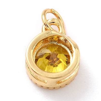 Real 18K Gold Plated Brass Inlaid Cubic Zirconia Charms ZIRC-L100-081G-02-1