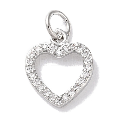 Rack Plating Brass Micro Pave Clear Cubic Zirconia Pendants KK-Z039-15P-1