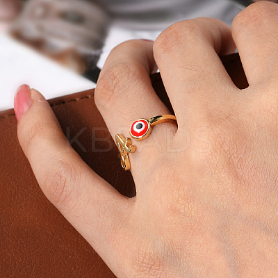 Golden Brass Letter A Open Cuff Rings NE2200-2-1