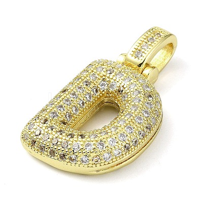 Brass Micro Pave Clear Cubic Zirconia Pendants KK-M279-01G-D-1
