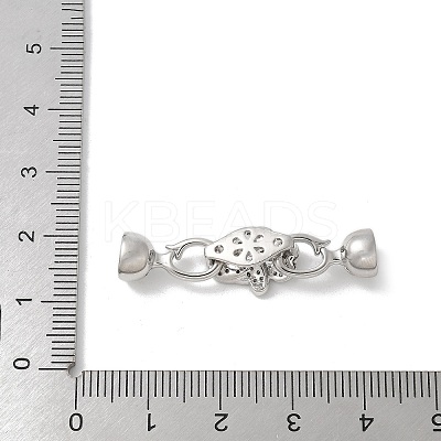 Brass Micro Pave Cubic Zirconia Fold Over Clasps KK-U052-13P-1