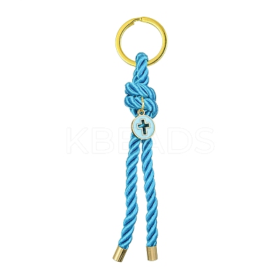 Nylon Knot & Alloy Enamel Keychain KEYC-JKC00567-1