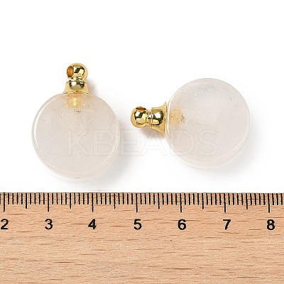 Natural Mixed Gemstone Perfume Bottle Pendants G-Z039-02G-1