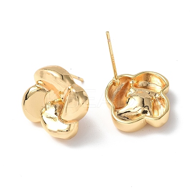 Brass with S925 Pin Earring  Findings KK-B063-06G-1