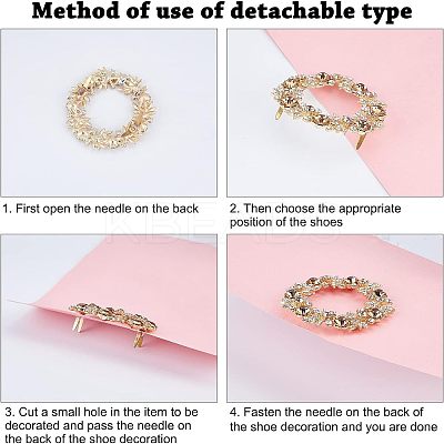 4Pcs 2 Style Alloy Shoes Buckle Clips ALRI-FG0001-02-1