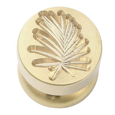Golden Tone Round Wax Seal Brass Stamp Heads AJEW-M040-01G-O-1