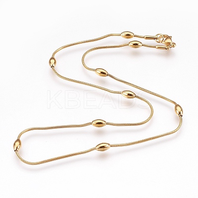 Ion Plating(IP) 304 Stainless Steel Snake Chain Necklaces LS-NJEW-G313-15G-1