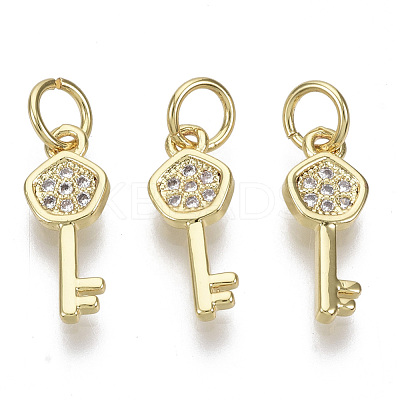 Brass Micro Pave Cubic Zirconia Charms X-ZIRC-S067-025-NF-1