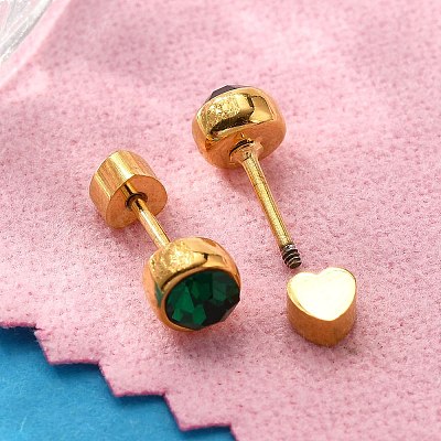 Ion Plating(IP) 304 Stainless Steel Stud Earrings EJEW-A118-14G-01-1