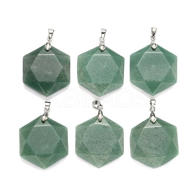 Natural Green Aventurine Pendants G-E487-95E-1