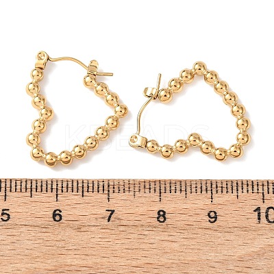 Ion Plating(IP) Heart 304 Stainless Steel Hoop Earrings for Women STAS-A057-19G-1