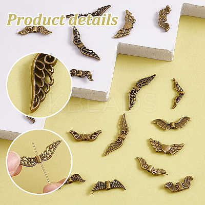 200Pcs 10 Styles Tibetan Style Alloy Beads FIND-PH0019-97-1