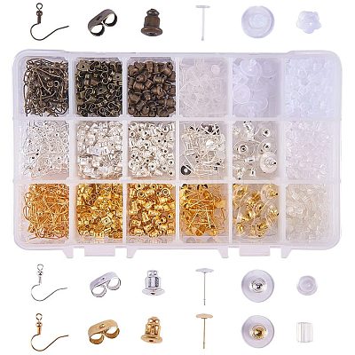 Wholesale Brass Earring Hooks and Plastic Ear Nuts 