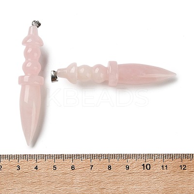 Natural Rose Quartz Big Pendants G-H338-03P-03-1